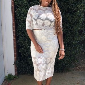 🌸 2 piece white lace set